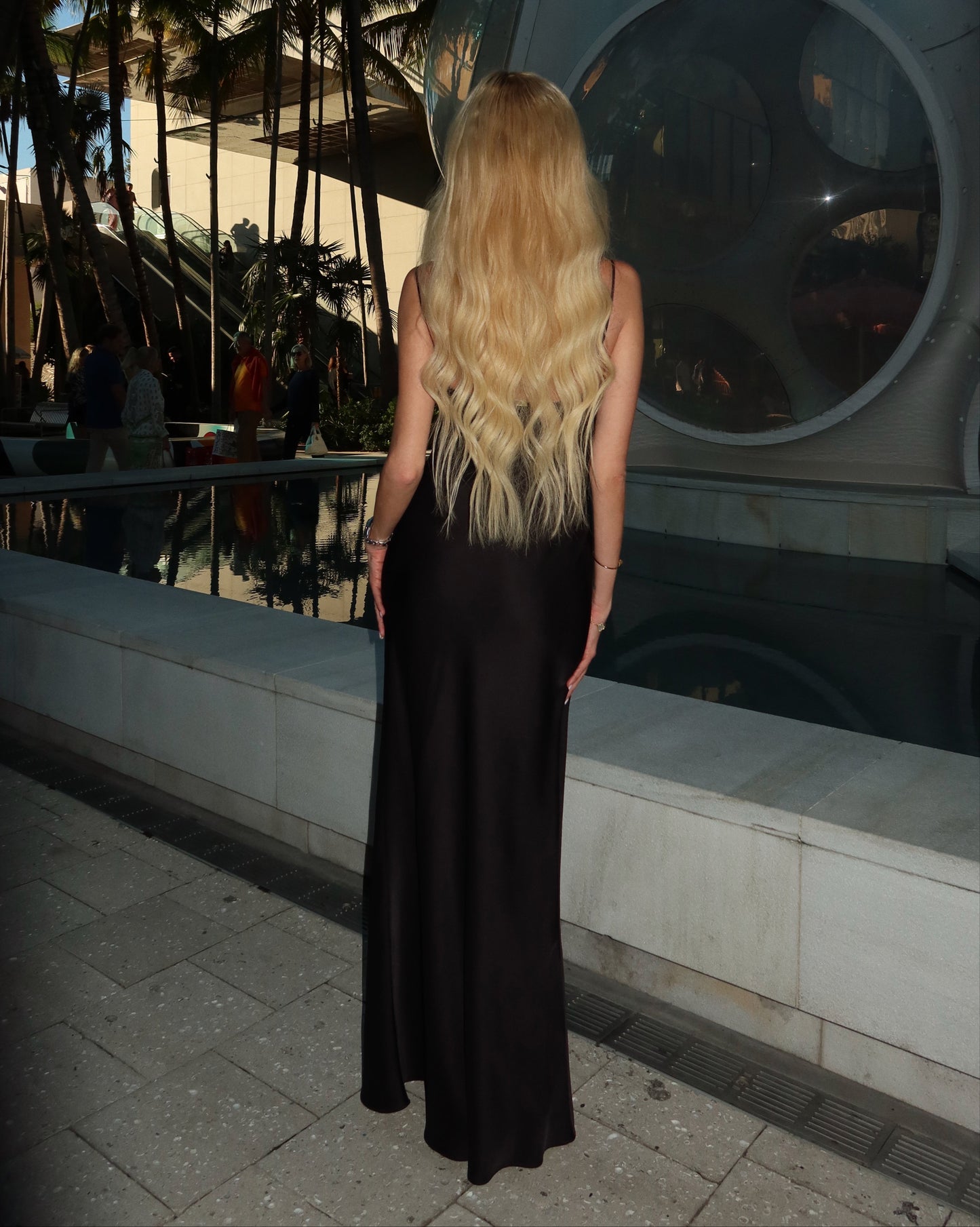 Silk Maxi Dress in Black