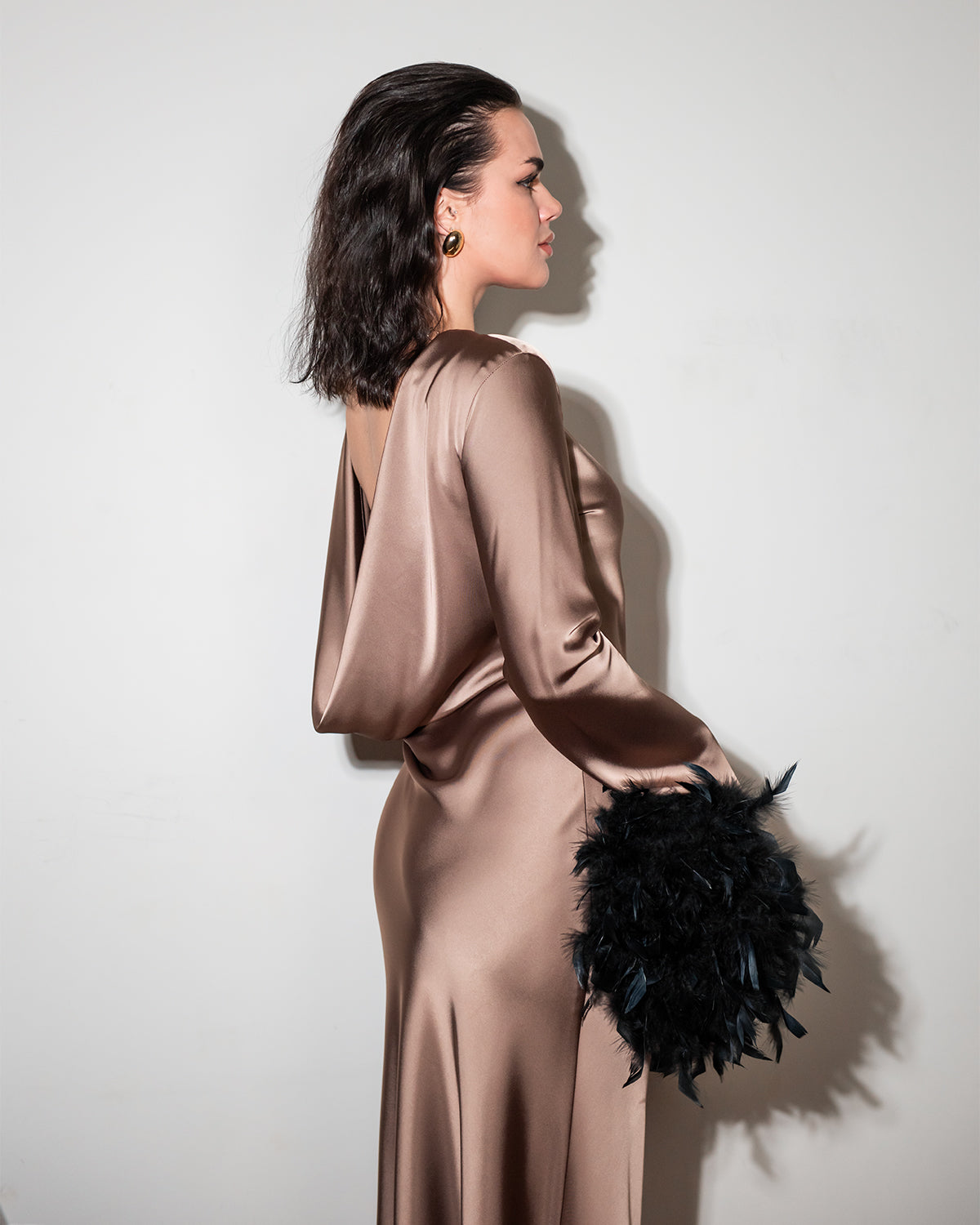 Bella Maxi Dress with Open Back in Cappuccino